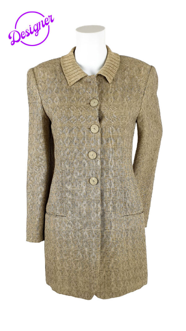 Giacca lunga di lana jacquard Krizia vintage