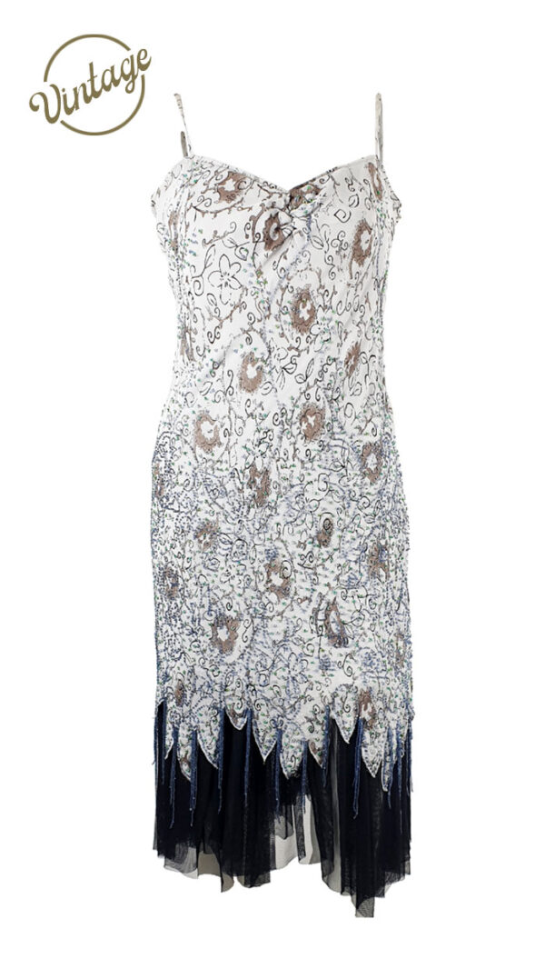 Abito vintage ricamato con perline