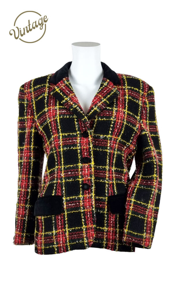 Blazer a quadri colorato vintage