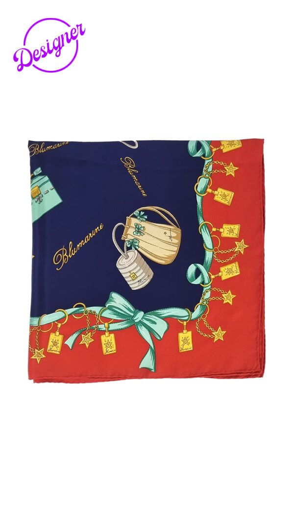 Foulard con stampa blue e rosso Blumarine