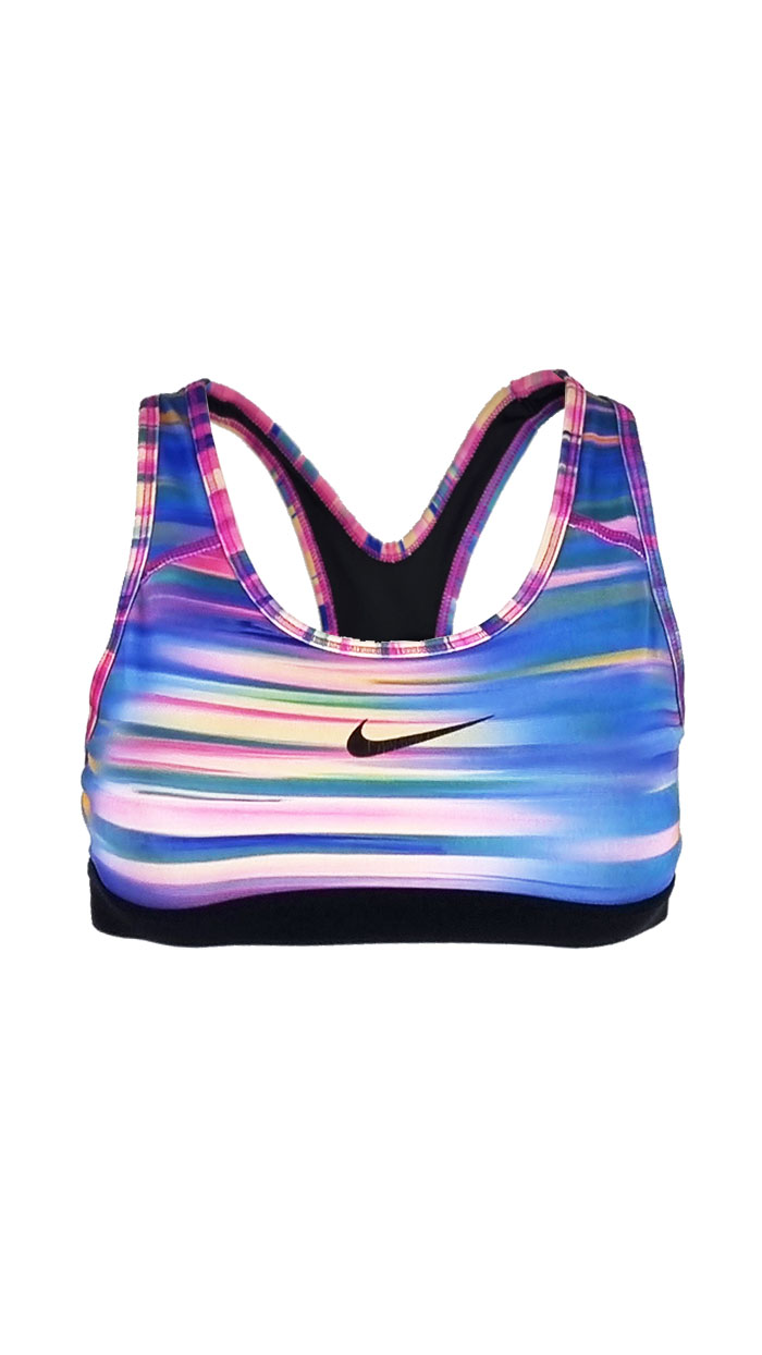Bralette colorata sportiva Nike con elastico e logo centrale