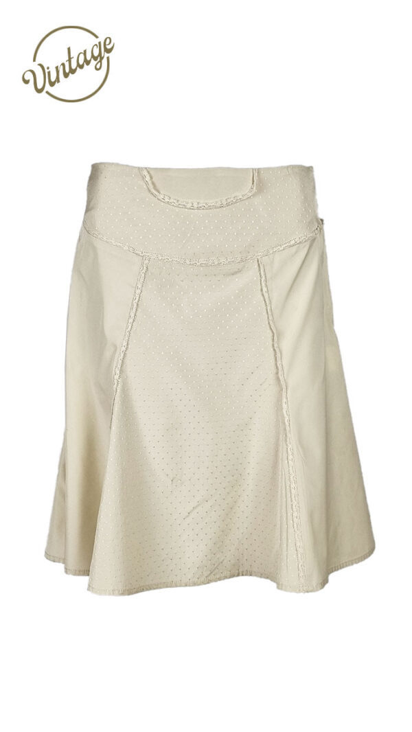 Gonna svasata in taffetà beige
