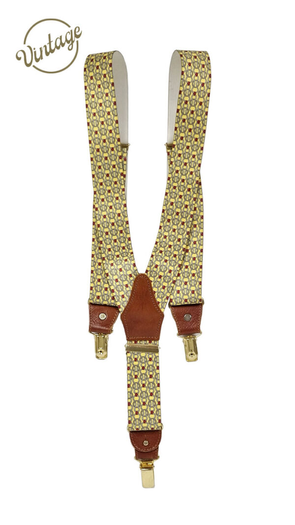 Bretelle vintage con inserti in pelle