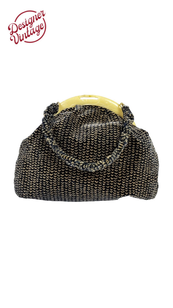 Borsa di velluto vintage Lanvin con stampa cuoricini
