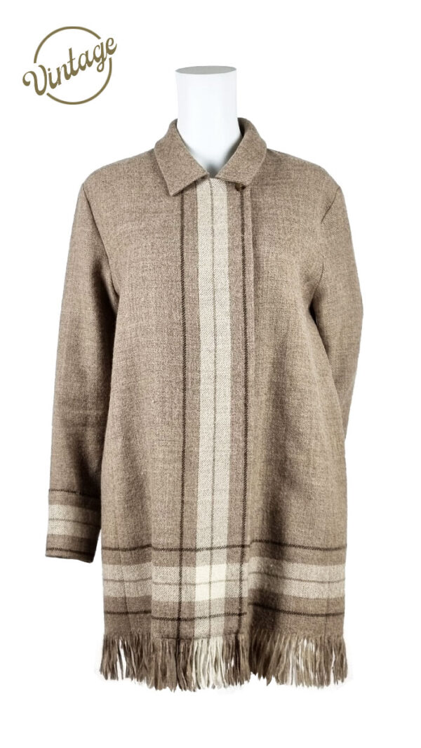 giacca vintage di lana con frange