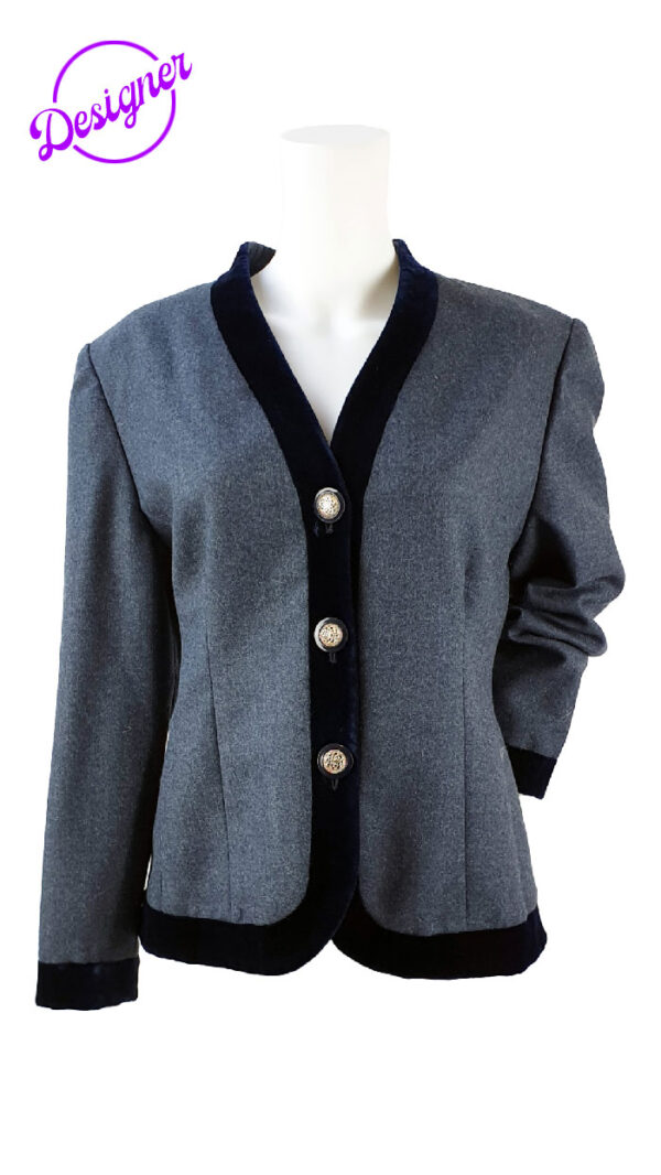 Blazer di lana con dettagli in velluto luisa Spagnoli